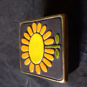 Boite faïence et bois