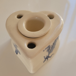 encrier céramique en forme de coeur signé E Gallé