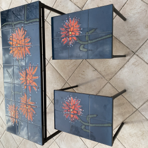 TABLE VINTAGE signée céramiste ADRI