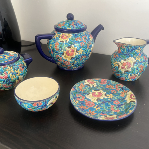 Service à thé émaux de Longwy
