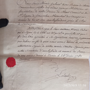 Demande d'expertise d'une lettre manuscrite ancienne