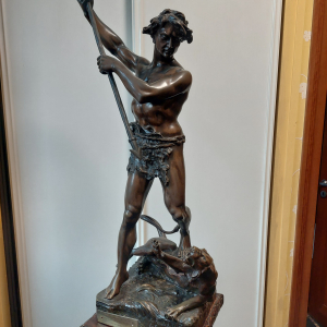 Sculpture bronze H. Fugère 'La pensée guide l'homme' 90cm