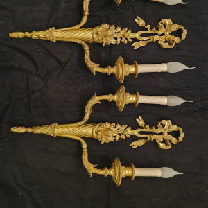 paire d appliques bronze  signée MILLET paris