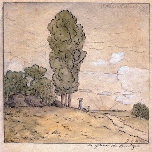 Aquarelle de J F Millet