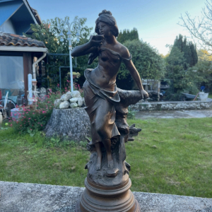 Jeune femme drapée fin XIXe bronze A. Moreau
