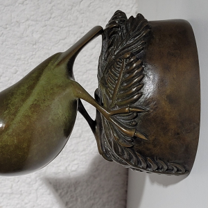 Bronze mésange huppée signée GALOYER