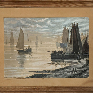 Tableau école bretonne XXIe siècle Le retour des sardiniers