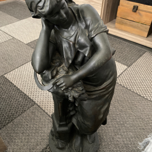 Statue en bronze signée Math Moreau, 60 cm, lourde