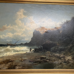 Toile Marine Alfred Godchaux signée, 62x92,5 cm