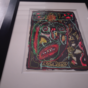 Acrylique sur papier signé Robert Combats 25x35 cm