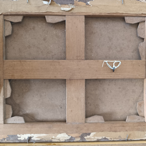 Portrait d'homme tête profil huile sur toile 54x35