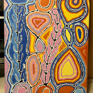 Peinture Abstraite Australienne en Acrylique vigoureuse