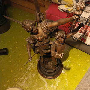 Sculpture en bronze "Renommée & Voix du Progrès" par Moreau