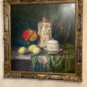 Huile sur toile 65x53 cm de Gustave Barrier, nature morte