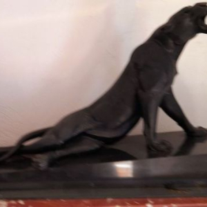 Bronze Panthère Noire L. Carvin signé, sculpture