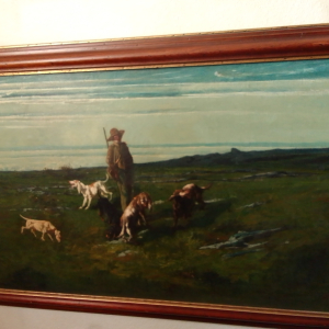 Fleury Chenu scène de chasse - peinture à l'huile 19ème siècle