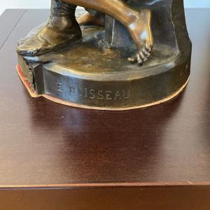 Bronze E. Boisseau La Défense du Foyer, sculpture détaillée