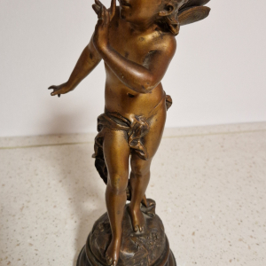 Sculpture en bronze 'Espièglerie' par F. Moreau
