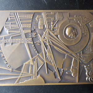 Plaque bronze SOFINA signé par J. MARTEN