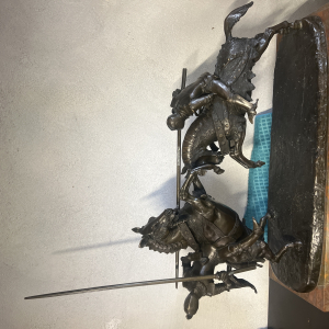 Double chevalier en bronze