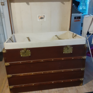 Malle Moynat 1903 cuir et laiton luxe 3 compartiments