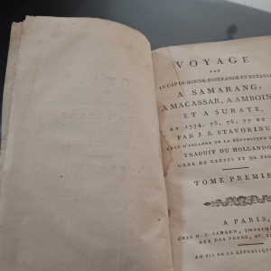 Livre ancien Voyage au cap de bonne espérance, cartographie