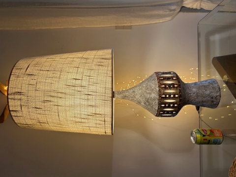 
															grande lampe céramique  à poser signée  raphael Giarusso
														