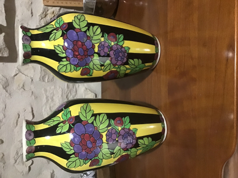 
															Paire de vases BOCH.FLa Louviēre Bellgium
														