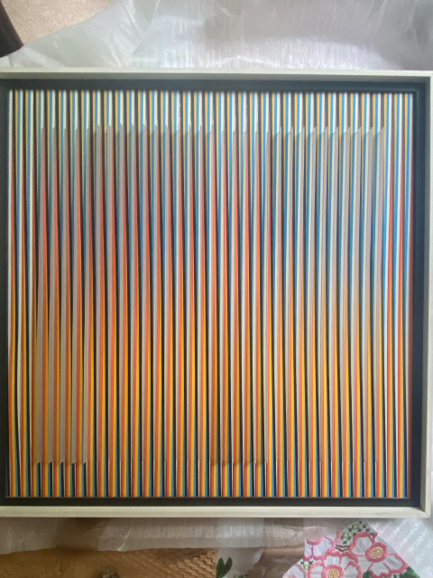 
															Cruz-Diez Physichromie 1382 - œuvre géométrique colorée
														