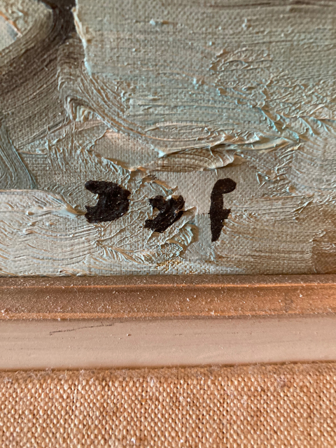 
															Peinture à l'huile sur toile avec texture épaisse
														