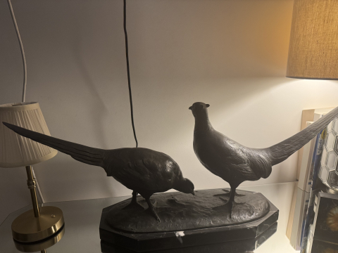 
															Paire de faisans  en bronze
														