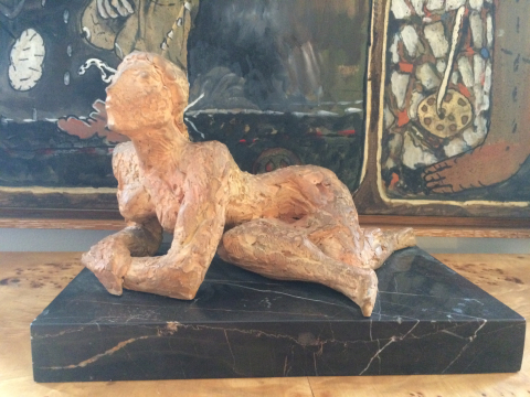 
															Georges Oudot, femme allongée, terre cuite
														