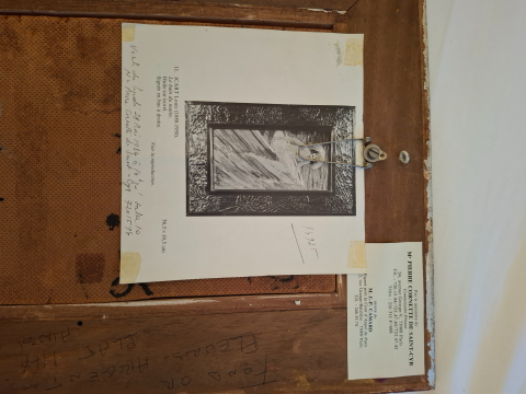 
															Huile sur toile Louis Icart - Femme dans une barque, 36.5x19.5 cm
														