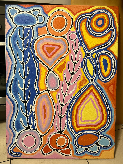 
															Peinture Abstraite Australienne en Acrylique vigoureuse
														