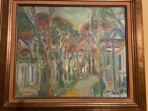 
															Tableau de B MENTOR 60x50 cm Huile sur toile paysage
														