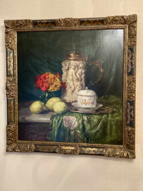 
															Huile sur toile 65x53 cm de Gustave Barrier, nature morte
														