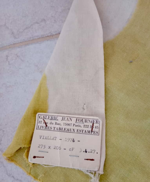 
															Toile de Claude Viallat tissu peint 275x206 cm
														