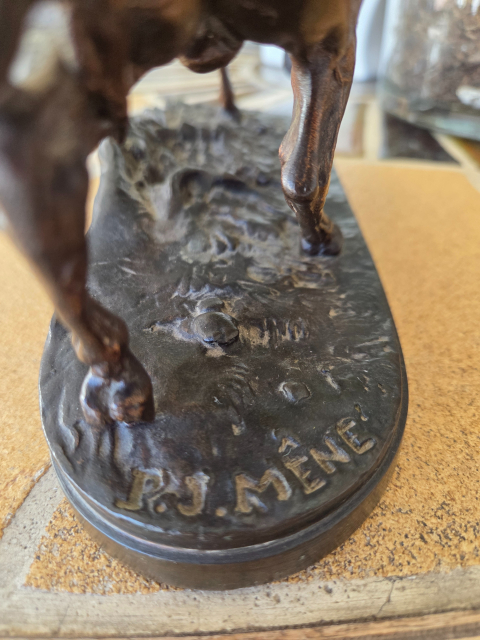 
															Sculpture Cheval libre PJ Mène, bronze 3kg
														