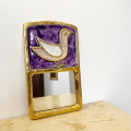 
													Miroir Mythe ESPELT oiseau violet et doré
												