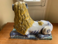 
													Paire de lions en faïence de Lunéville XVIIIème
												