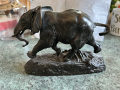 
													Sculpture éléphant en bronze par Barye - 19x7x14 cm
												