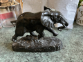 
													Sculpture éléphant en bronze par Barye - 19x7x14 cm
												