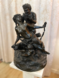 
													Bronze Clodion Faune, Femme et Enfants, H 50cm Diam 30cm
												