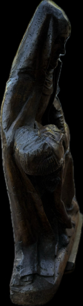 
													Sculpture en bois de la Pietà ancienne, détails usagés
												
