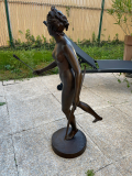 
													Statue Diane la Chasseresse en bronze signée Houdon
												