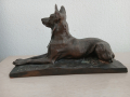 
													Sculpture bronze chien de Charles Virion 1925 en parfait état
												