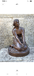 
													Jeanne d'Arc à Domrémy, bronze massif, Henri Chapu
												
