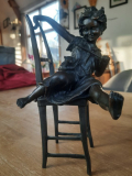 
													Sculpture bronze Petite fille au chat Franz Iffland
												