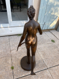 
													Statue Diane la Chasseresse en bronze signée Houdon
												