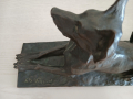 
													Sculpture bronze chien de Charles Virion 1925 en parfait état
												